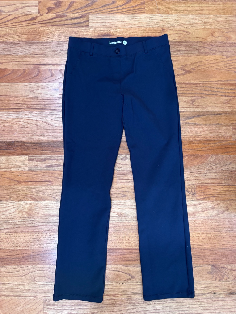 Betabrand Navy Straight-Leg Chinos L